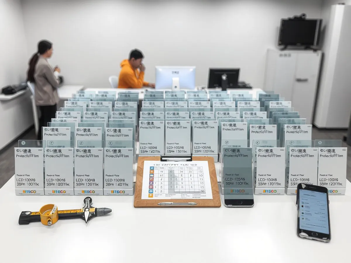 LCD保护膜型号对照表与样品排列